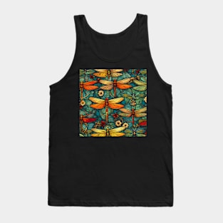 Dragonfly Summer Dragonflies In A Flower Garden Tank Top